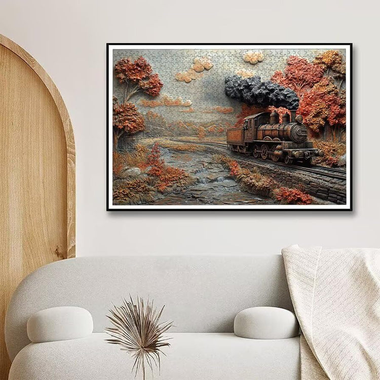 Janod Red Autumn Puzzle - 2000-Piece Moonlit Island Art