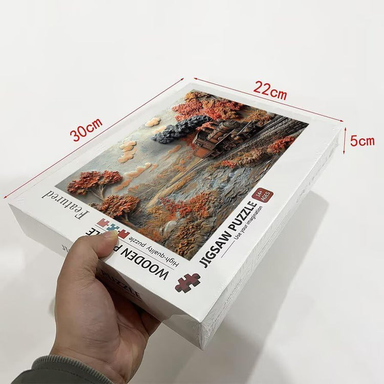 Janod Red Autumn Puzzle - 2000-Piece Moonlit Island Art