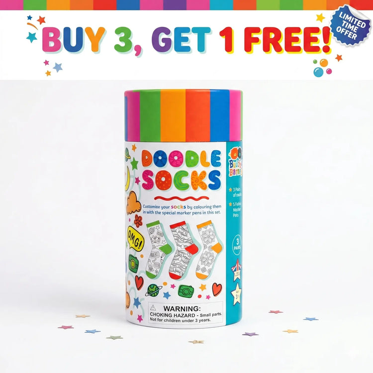 Buddy & Barney Doodle Socks - Color Your Own Socks