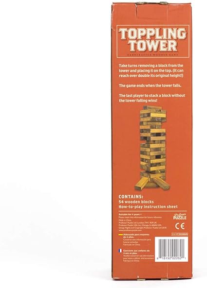 Stacking Tower - 54 Wooden Blocks for Skillful Family Play