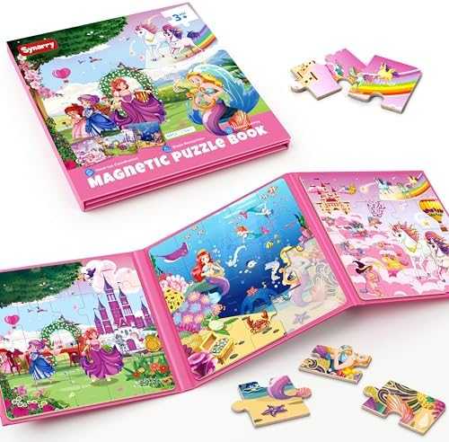 SYNARRY Unicorn Mermaid Princess Magnetic Puzzles