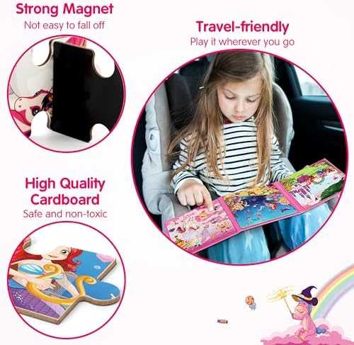 SYNARRY Unicorn Mermaid Princess Magnetic Puzzles