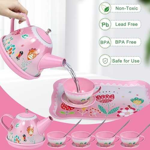 Princess Tea Party Pretend Play Set with Carrying Case