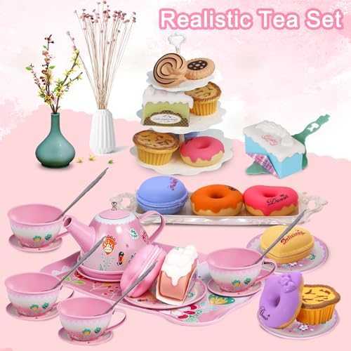 Princess Tea Party Pretend Play Set with Carrying Case