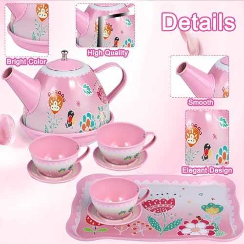 Princess Tea Party Pretend Play Set with Carrying Case