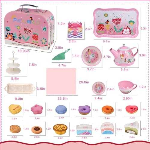 Princess Tea Party Pretend Play Set with Carrying Case