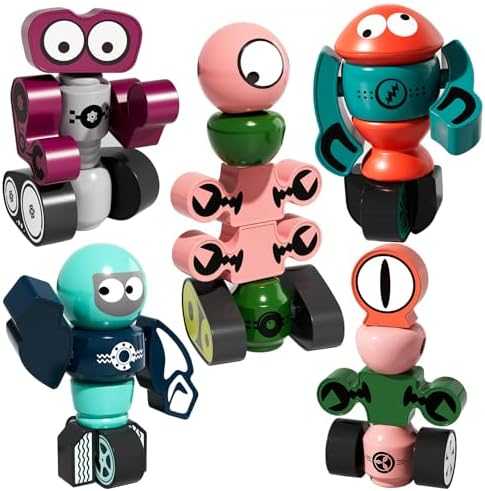 TEMI Magnetic Robot Stacking Toy Set with Storage Box