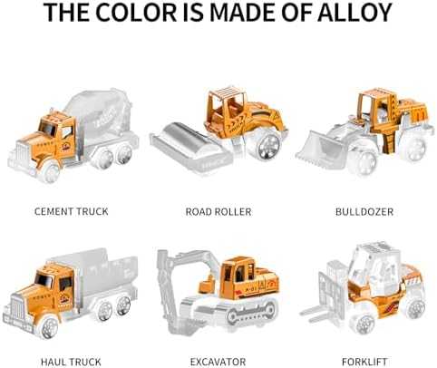 TEMI Die-Cast Construction Vehicle Carrier Set with Play Mat