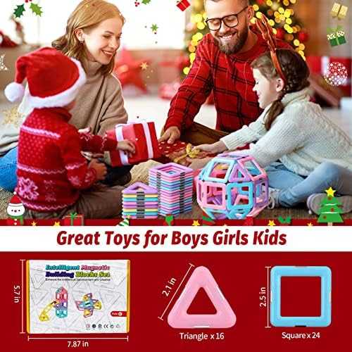 Tolnetr Magnetic Tiles Macaron Castle Building Set