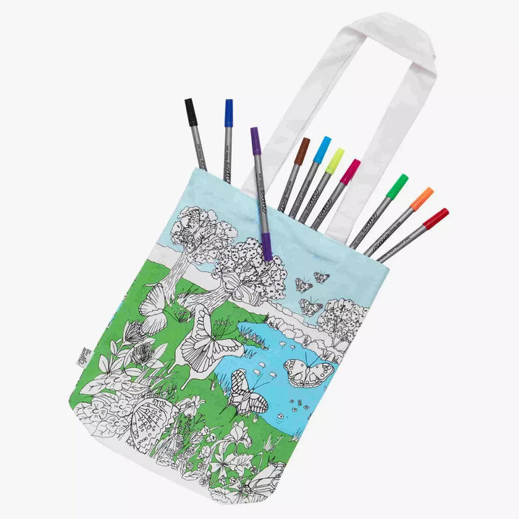 Color-In Butterfly Tote Bag - 28 x 38 cm Cotton - eatsleepdoodle