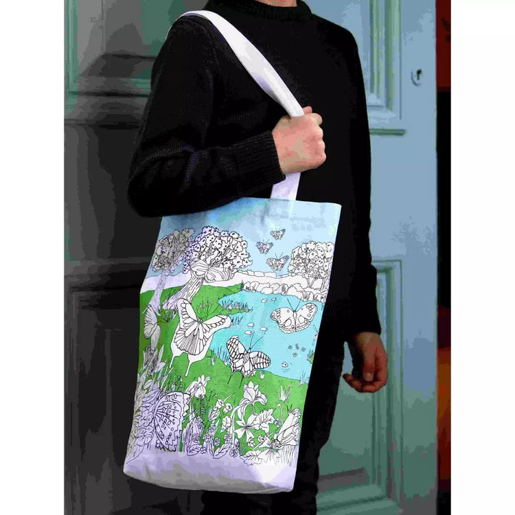 Color-In Butterfly Tote Bag - 28 x 38 cm Cotton - eatsleepdoodle
