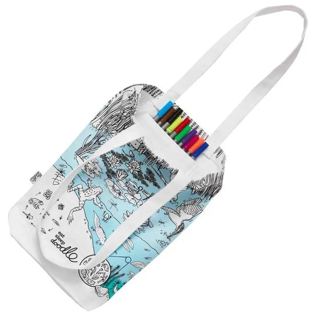 Color-In Pond Life Tote Bag - 38 x 28 cm Cotton - eatsleepdoodle