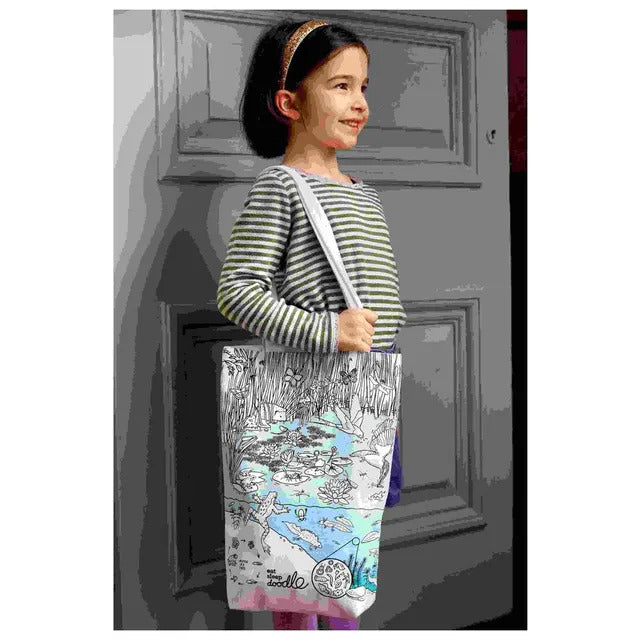 Color-In Pond Life Tote Bag - 38 x 28 cm Cotton - eatsleepdoodle