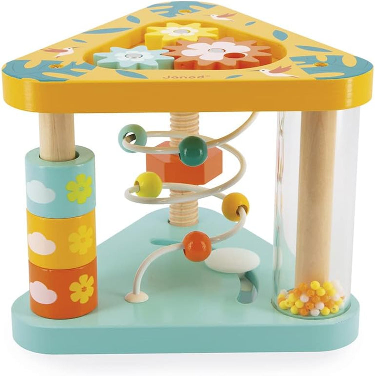 Janod Tropik Stackable Pyramid - 5 Cubes and Wooden Animals