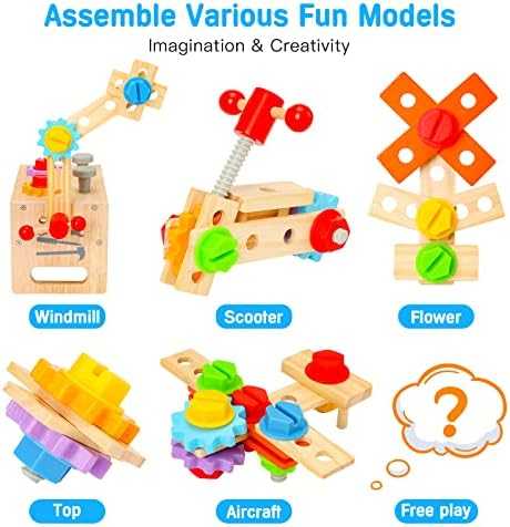 Wooden Toddler Tool Set Montessori Construction Kit (29 pcs)