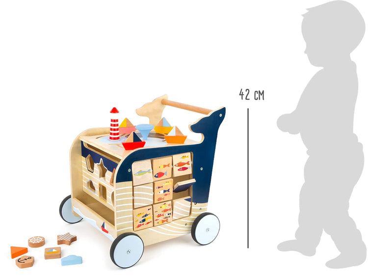 Wooden Whale Baby Walker by Small Foot