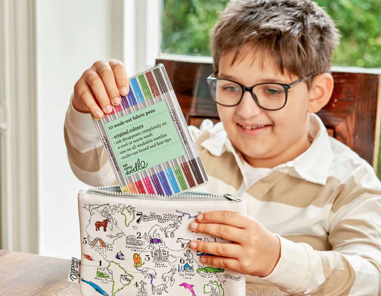 World Map Pencil Case - Doodle Your Own!
