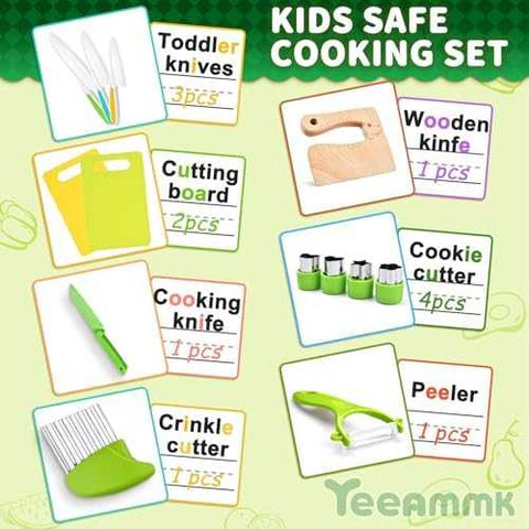Montessori Kids Cooking Set with Safe Knives (13 pcs)