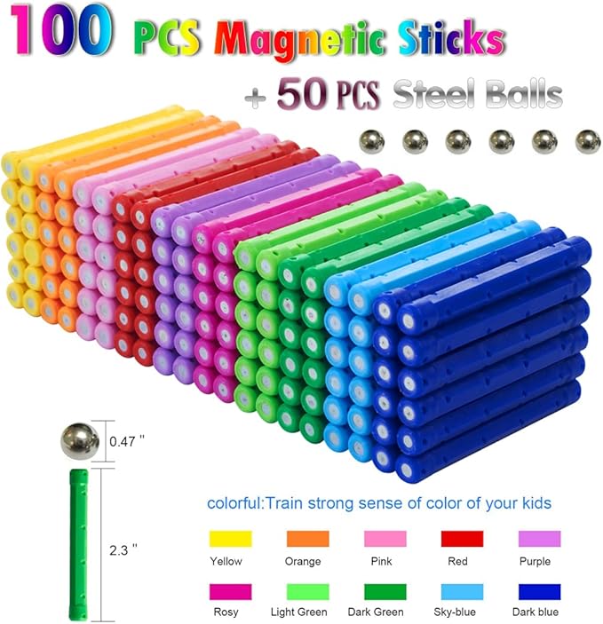 150Pcs Magnetic Building Sticks Blocks Toys
