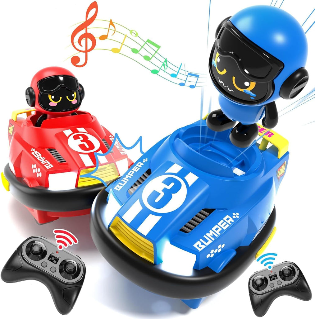 2 Pack Cute Cartoon Remote Control Bumper Car
