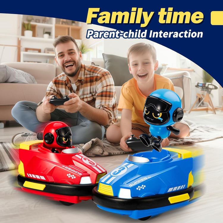 2 Pack Cute Cartoon Remote Control Bumper Car