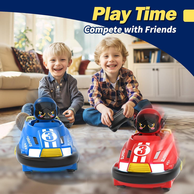 2 Pack Cute Cartoon Remote Control Bumper Car