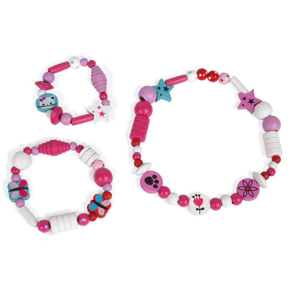 Janod 250 Beads Cat - Wooden Jewelry Kit in Heart Tin Case