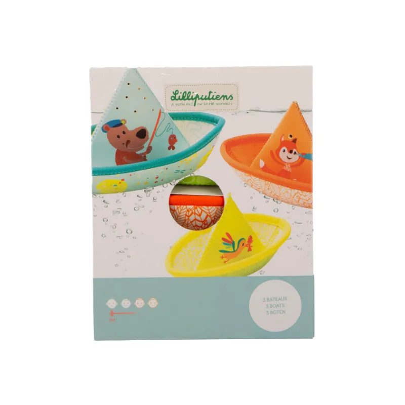 LILLIPUTIENS 3 Little Boats - Floating Bath Regatta Set