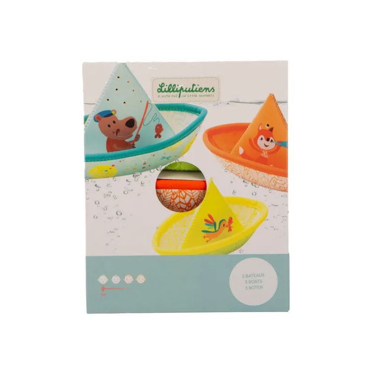 LILLIPUTIENS 3 Little Boats - Floating Bath Regatta Set