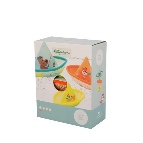 LILLIPUTIENS 3 Little Boats - Floating Bath Regatta Set