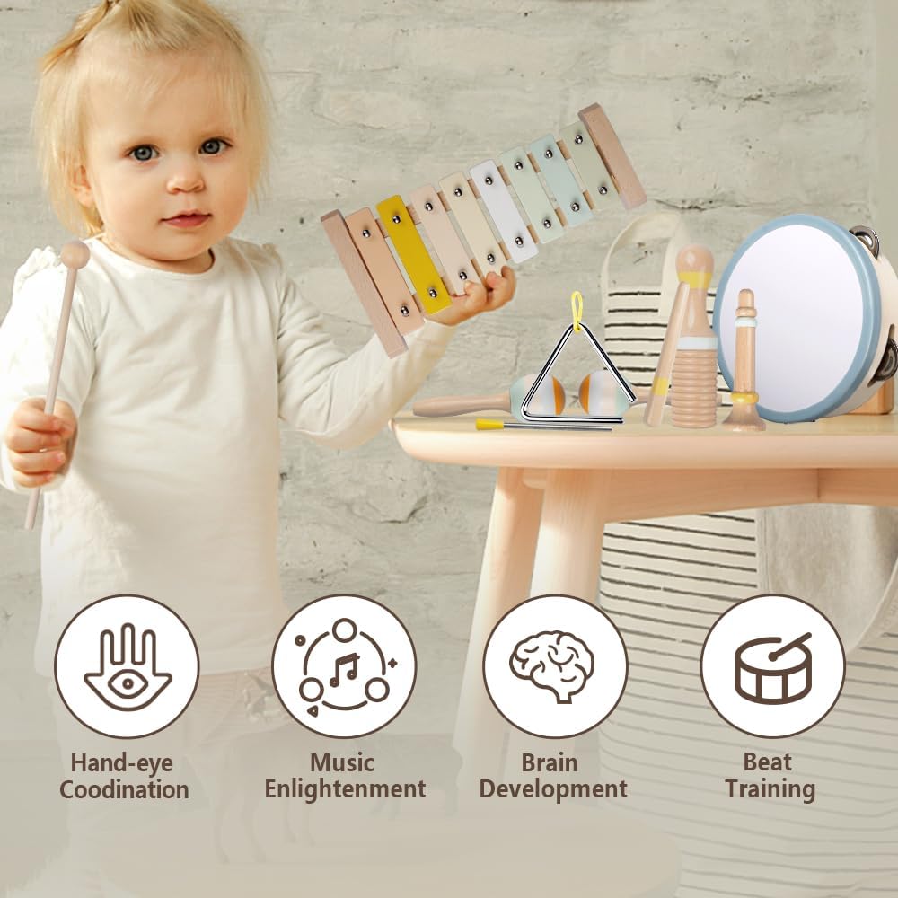Baby Musical Instruments-Montessori Wooden Toys for Toddlers