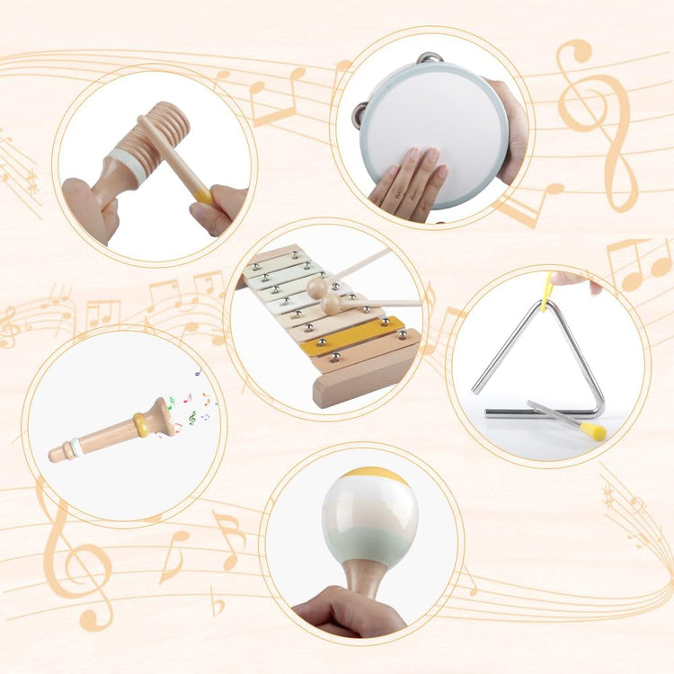 Baby Musical Instruments-Montessori Wooden Toys for Toddlers