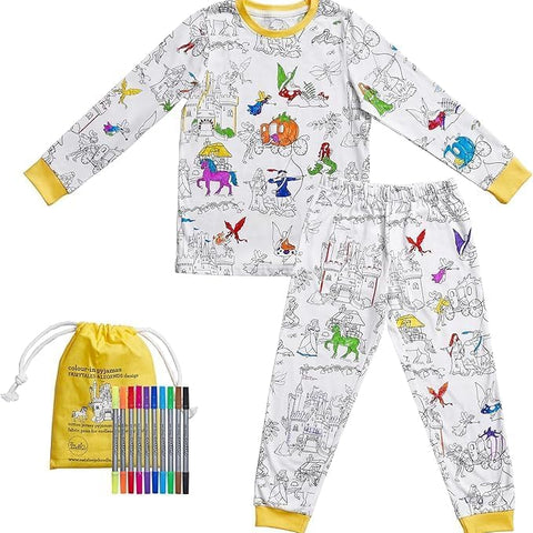 Color-In Fairy Tale Pajamas 4-7 years - Washable Pens - eatsleepdoodle