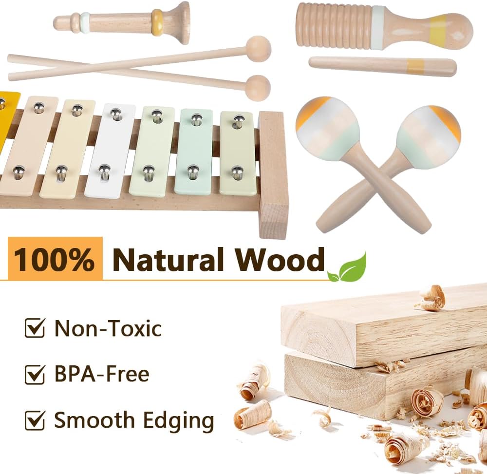 Baby Musical Instruments-Montessori Wooden Toys for Toddlers
