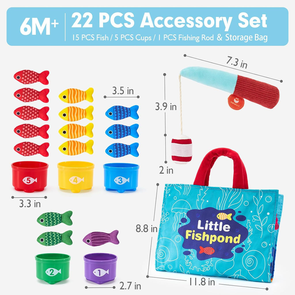 10-in-1 Montessori Cloth Fishing & Learning Toy