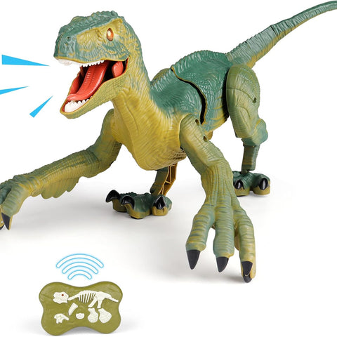 Remote Control Velociraptor Building Toy with Lights & Sounds for Kids
