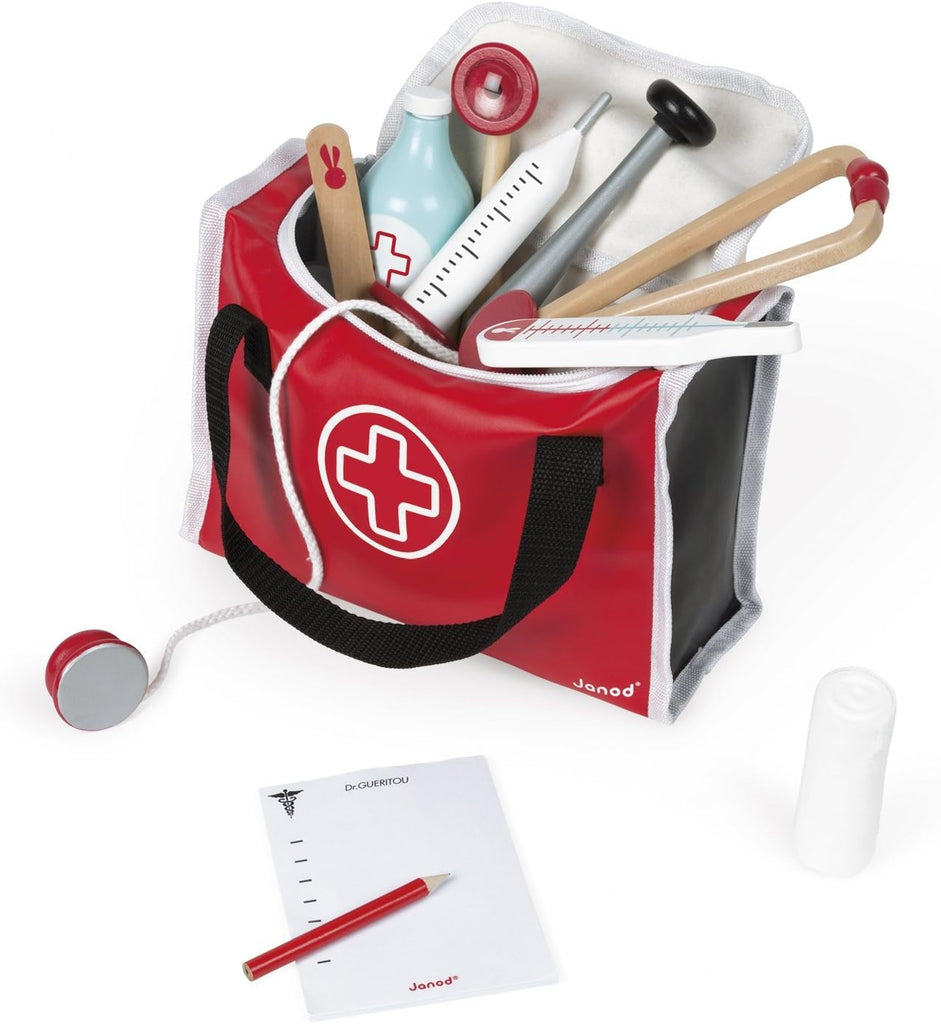 Janod My First Doctor Bag - 10 Wooden Medical Accessories