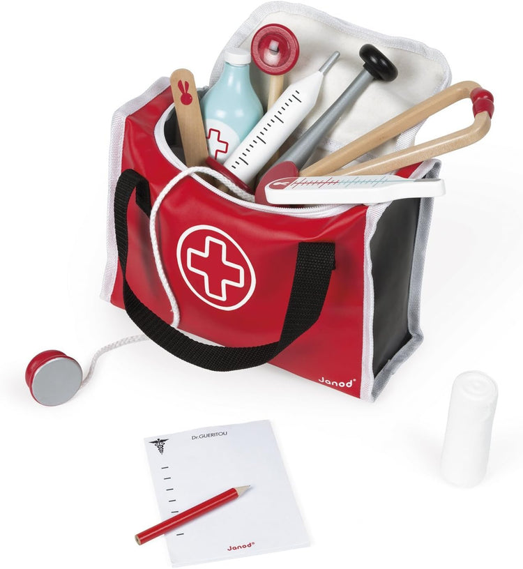 Janod My First Doctor Bag - 10 Wooden Medical Accessories