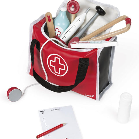 Janod My First Doctor Bag - 10 Wooden Medical Accessories