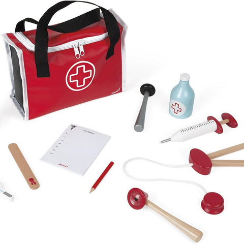 Janod My First Doctor Bag - 10 Wooden Medical Accessories