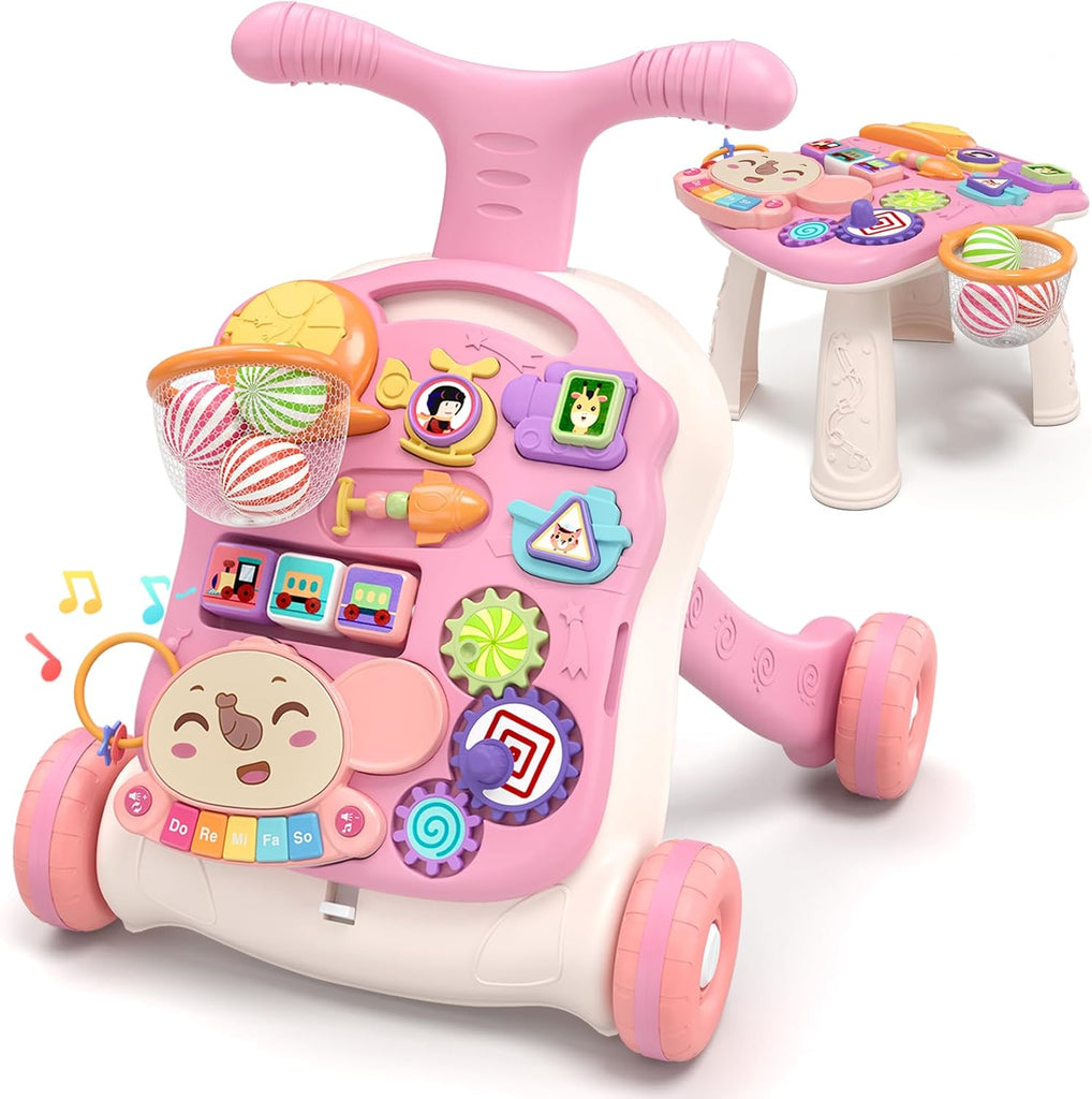 3-in-1 Baby Walker & Activity Center – Early Educational Push Toy with Music Panel