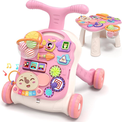 3-in-1 Baby Walker & Activity Center – Early Educational Push Toy with Music Panel