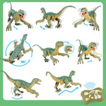 Remote Control Velociraptor Building Toy with Lights & Sounds for Kids