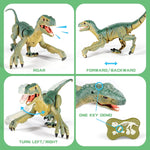 Remote Control Velociraptor Building Toy with Lights & Sounds for Kids
