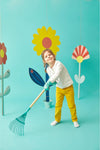 Janod Happy Garden Leaf Rake - Metal Rake for Little Gardeners