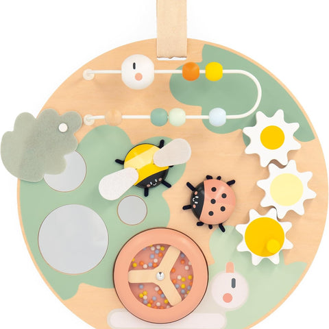 Janod Sweet Cocoon Busy Board - 7 Sensory Activities for Baby