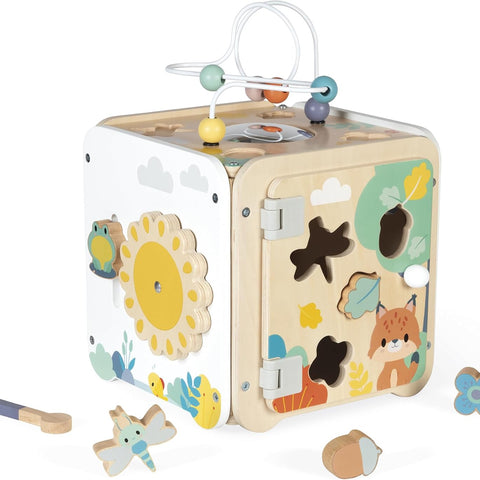 Janod Pure Large Multi-Activity Cube - 8 Activities and Loops