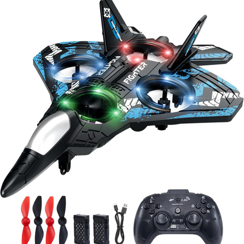 RC Plane Drone with LED Lights & 360° Flips