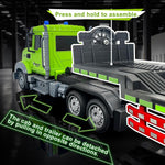 2-in-1 RC Lowbed Semi-Trailer Truck & Excavator Toy Set - 1:12 Scale