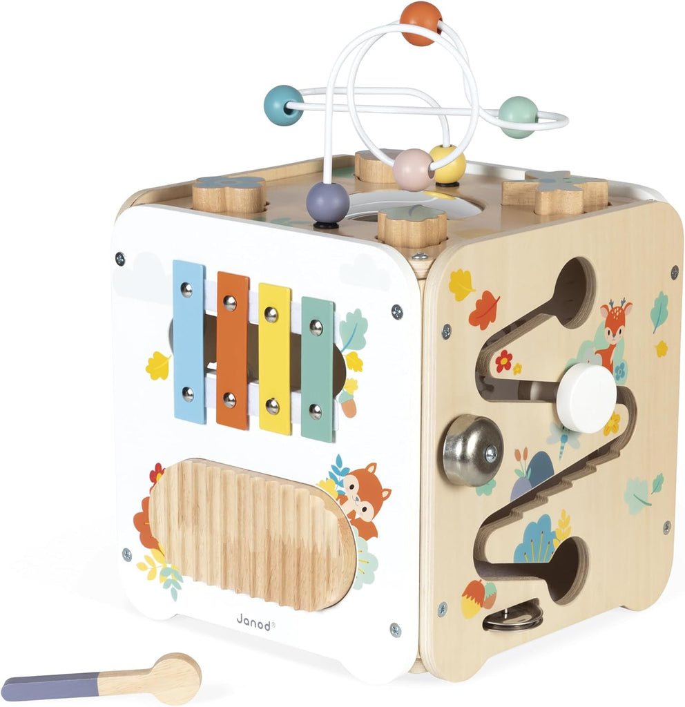 Janod Pure Large Multi-Activity Cube - 8 Activities and Loops